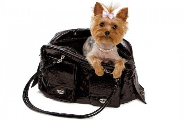 Leather Dog Bag Small Black Leather Terrier Purse -  Finland