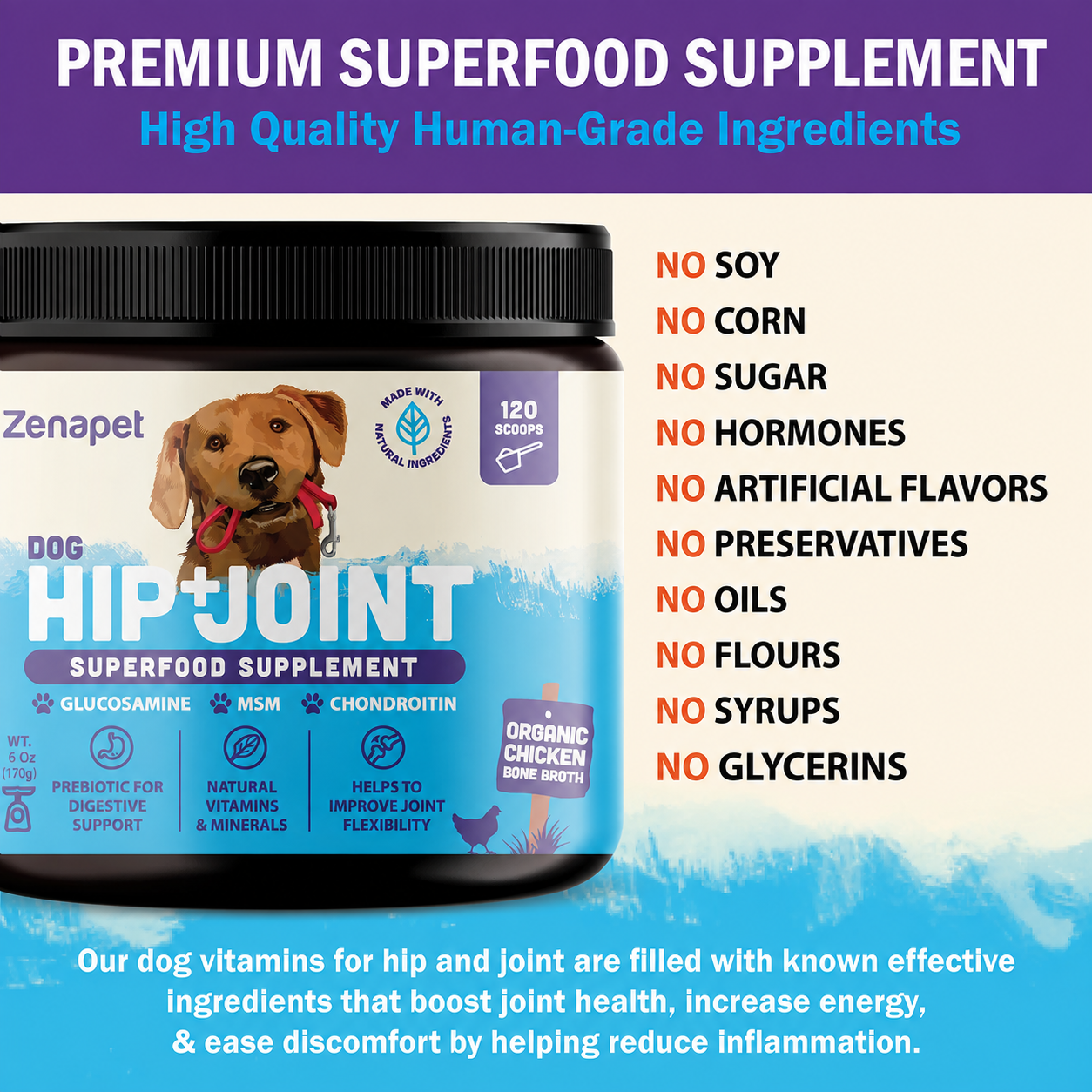 Hip & Joint Superfood Supplement for Dogs