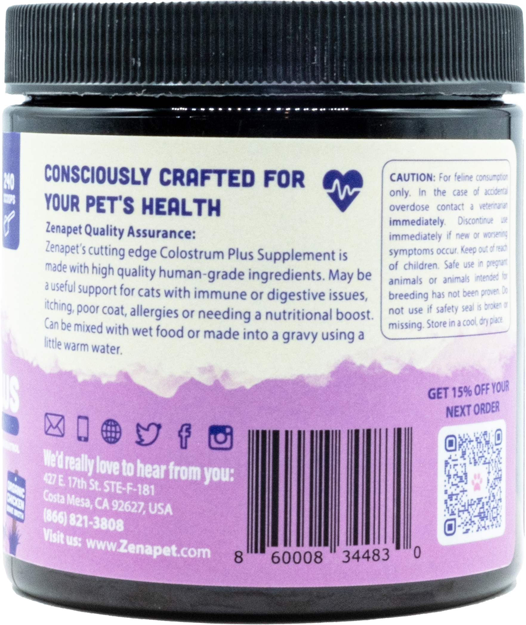 Colostrum Plus Superfood Supplement for Cats - Immune & Gut Support, 240 Servings